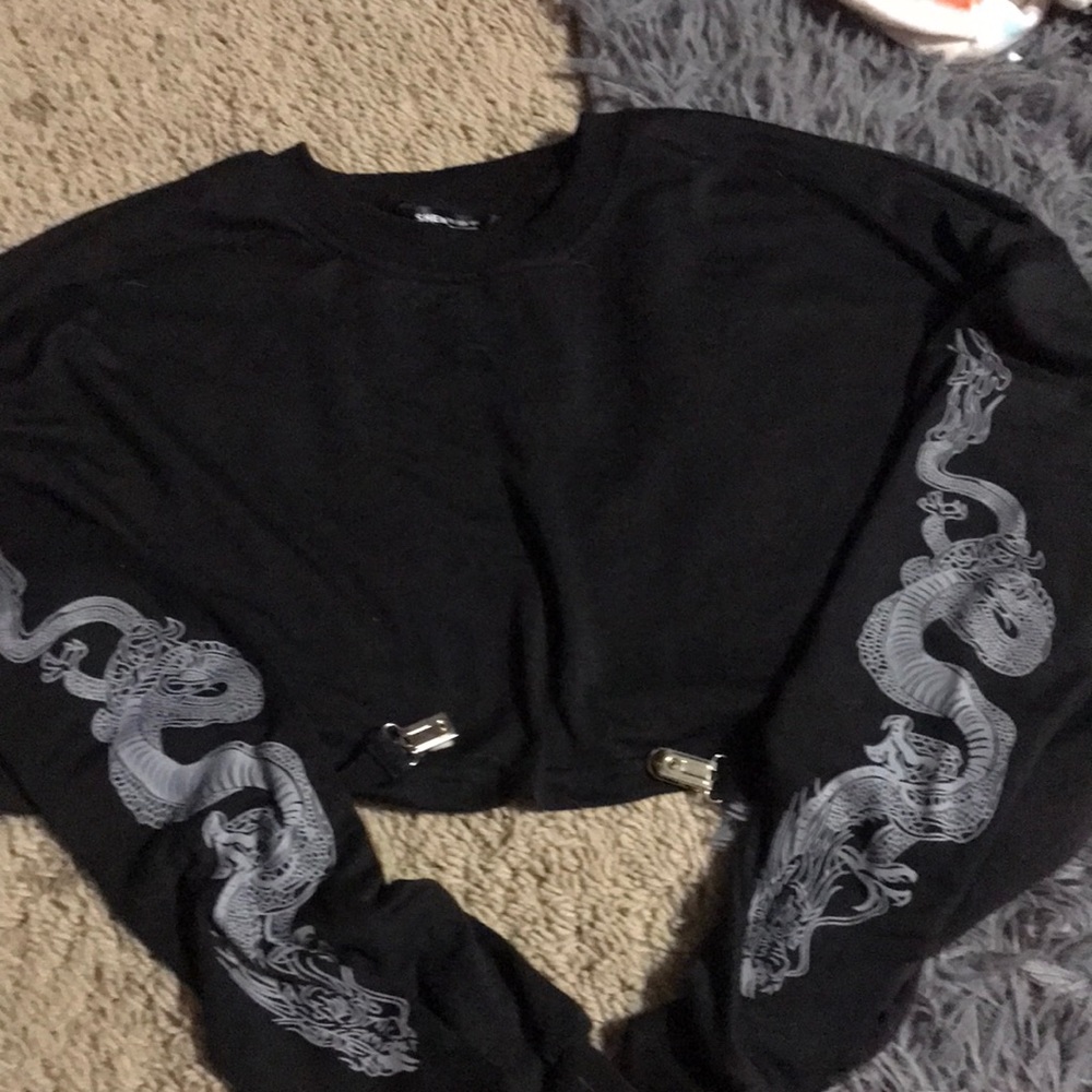 black cropped sweater
